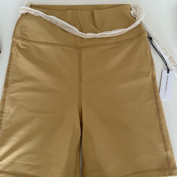 WeWoreWhat Pants - High Waist Belted Bike Shorts